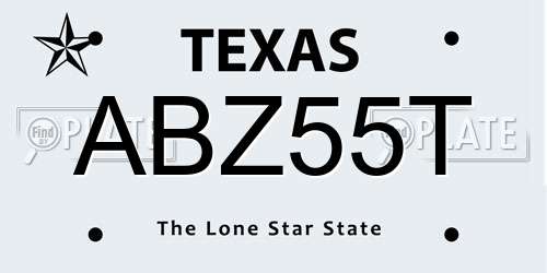 ABZ55T Texas License Plate