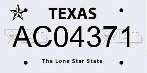 AC04371 Texas License Plate
