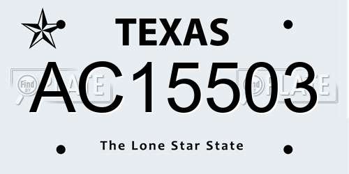 AC15503 Texas License Plate
