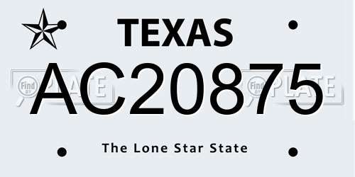 AC20875 Texas License Plate
