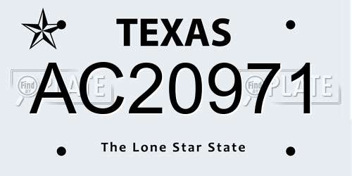 AC20971 Texas License Plate
