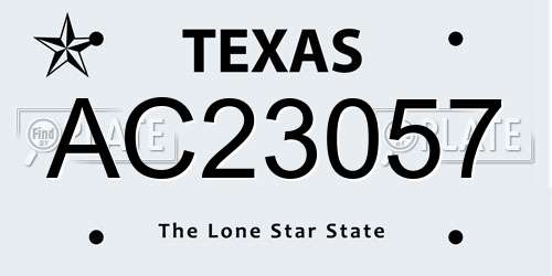 AC23057 Texas License Plate