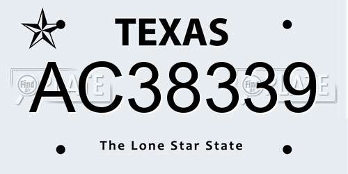 AC38339 Texas License Plate