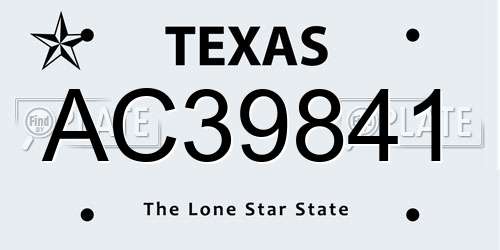 AC39841 Texas License Plate