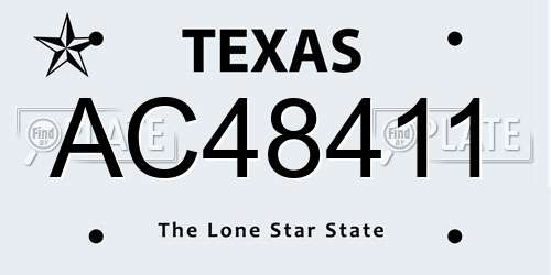 AC48411 Texas License Plate
