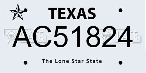 AC51824 Texas License Plate