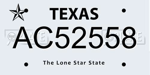AC52558 Texas License Plate