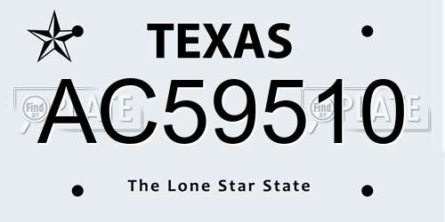 AC59510 Texas License Plate