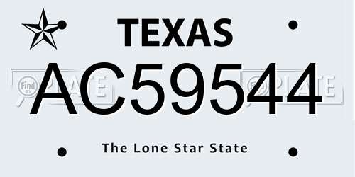 AC59544 Texas License Plate