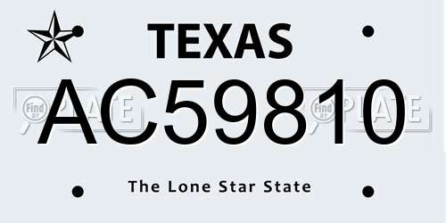 AC59810 Texas License Plate