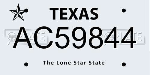 AC59844 Texas License Plate