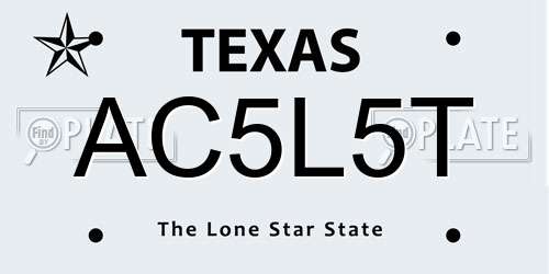 AC5L5T Texas License Plate