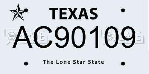 AC90109 Texas License Plate