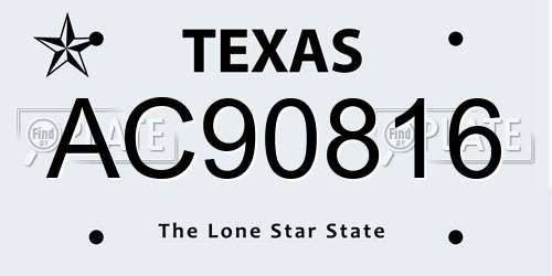AC90816 Texas License Plate