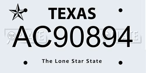 AC90894 Texas License Plate