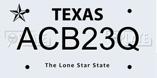 ACB23Q Texas License Plate