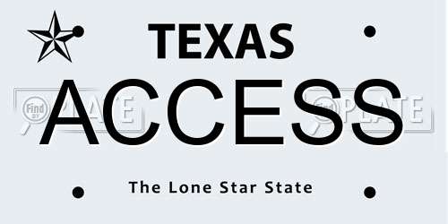 ACCESS Texas License Plate