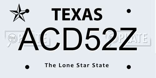 ACD52Z Texas License Plate