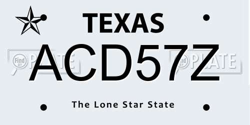 ACD57Z Texas License Plate