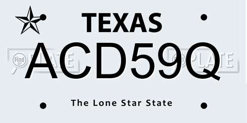 ACD59Q Texas License Plate