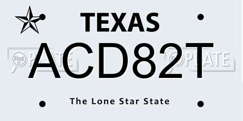 ACD82T Texas License Plate