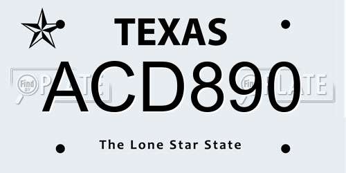 ACD890 Texas License Plate