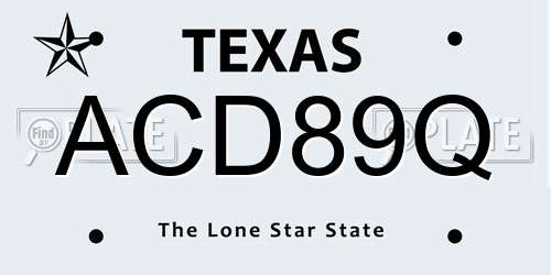 ACD89Q Texas License Plate