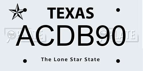 ACDB90 Texas License Plate