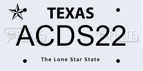 ACDS22 Texas License Plate
