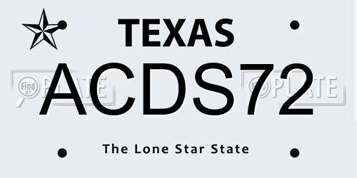 ACDS72 Texas License Plate