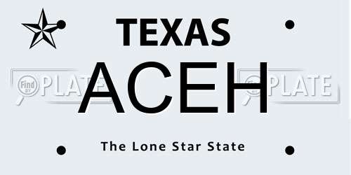 ACEH Texas License Plate