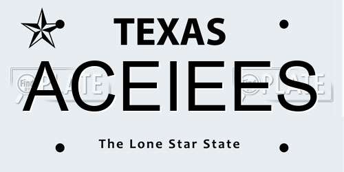 ACEIEES Texas License Plate