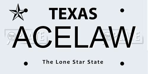 ACELAW Texas License Plate