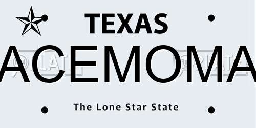 ACEMOMA Texas License Plate