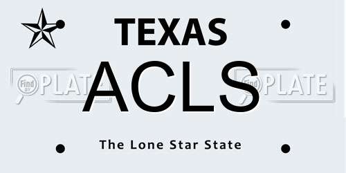 ACLS Texas License Plate