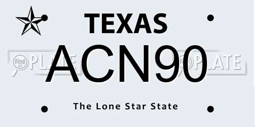 ACN90 Texas License Plate