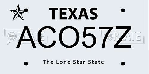 ACO57Z Texas License Plate