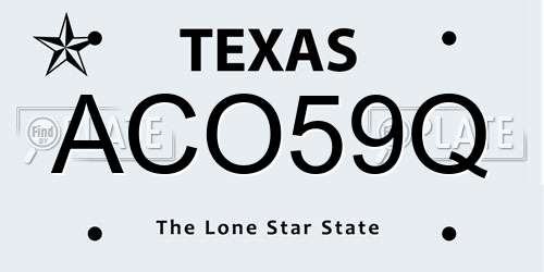 ACO59Q Texas License Plate