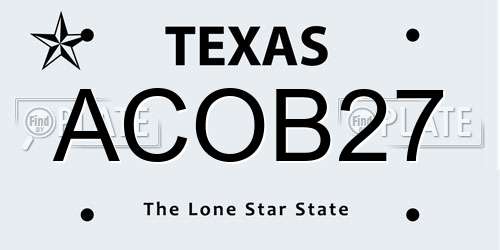 ACOB27 Texas License Plate