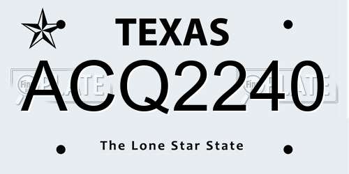 ACQ2240 Texas License Plate