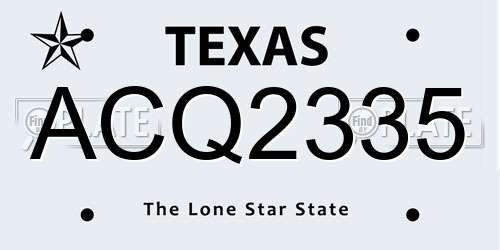 ACQ2335 Texas License Plate