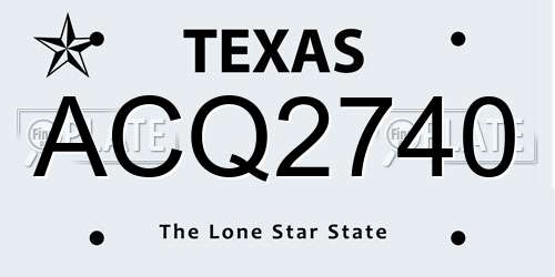 ACQ2740 Texas License Plate