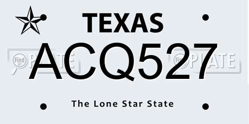 ACQ527 Texas License Plate