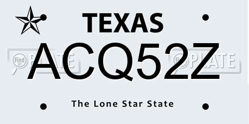 ACQ52Z Texas License Plate