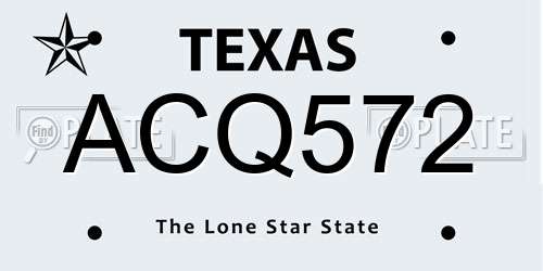 ACQ572 Texas License Plate