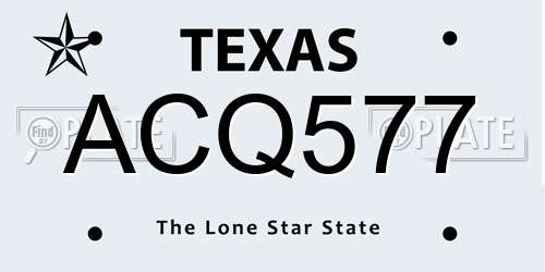 ACQ577 Texas License Plate