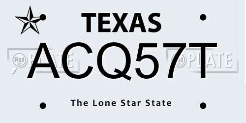 ACQ57T Texas License Plate