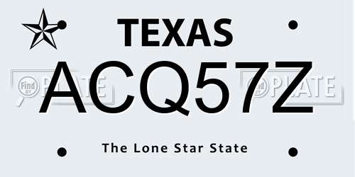 ACQ57Z Texas License Plate