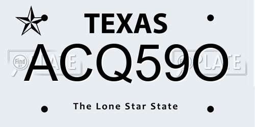 ACQ59O Texas License Plate