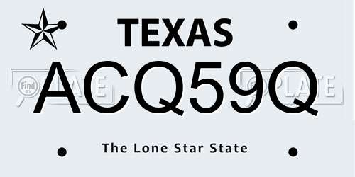 ACQ59Q Texas License Plate